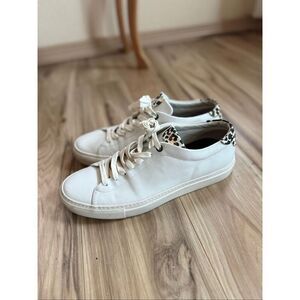 Good Man Mens Leopard White Leather Low-top Legend London Lace-up Sneakers Size